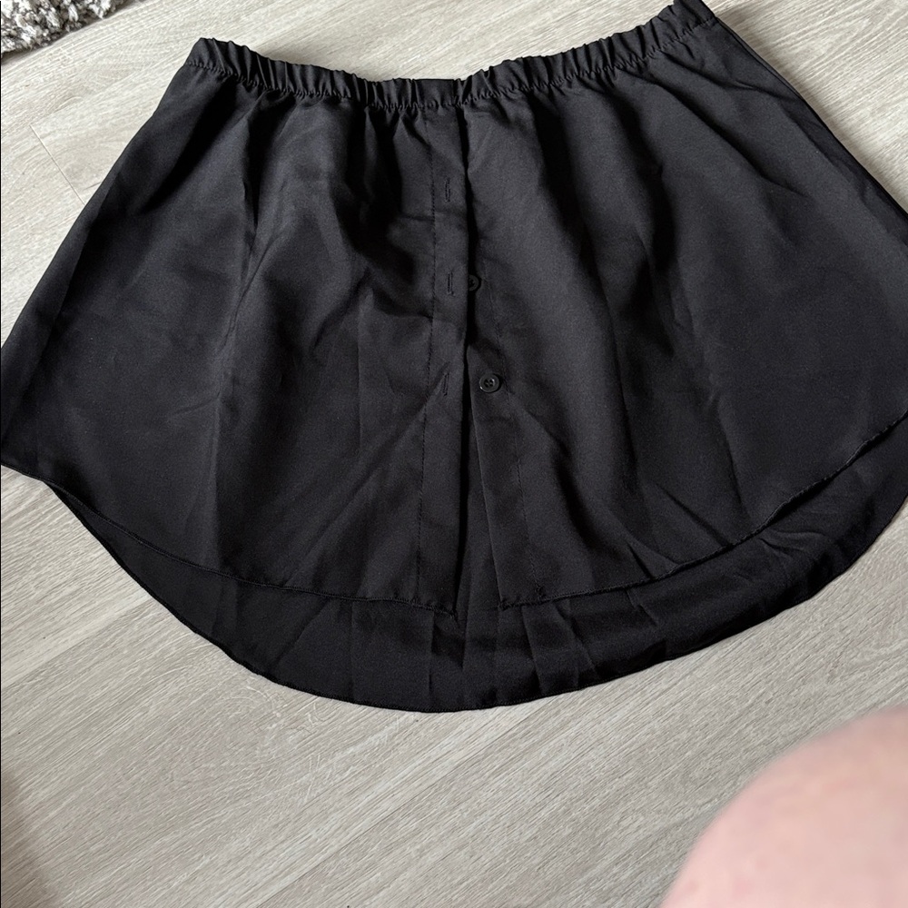 Black Button-Front Skirt over leggings/ bathing suit